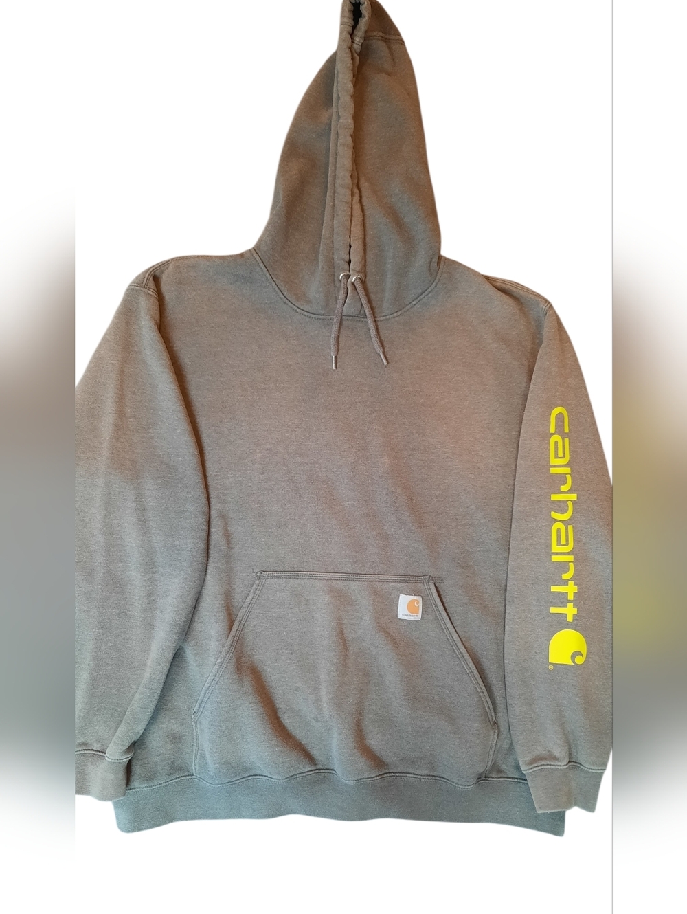 Carhartt Men’s Hoodie 2XL Gray Pullover Logo Streetwear Grunge Outdoor Workwear